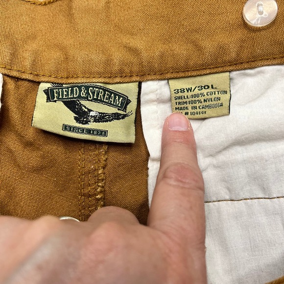 Field and Stream Hunting or Outdoors Heavy Pants with Chaps built in Size 38X30 - Picture 3 of 10